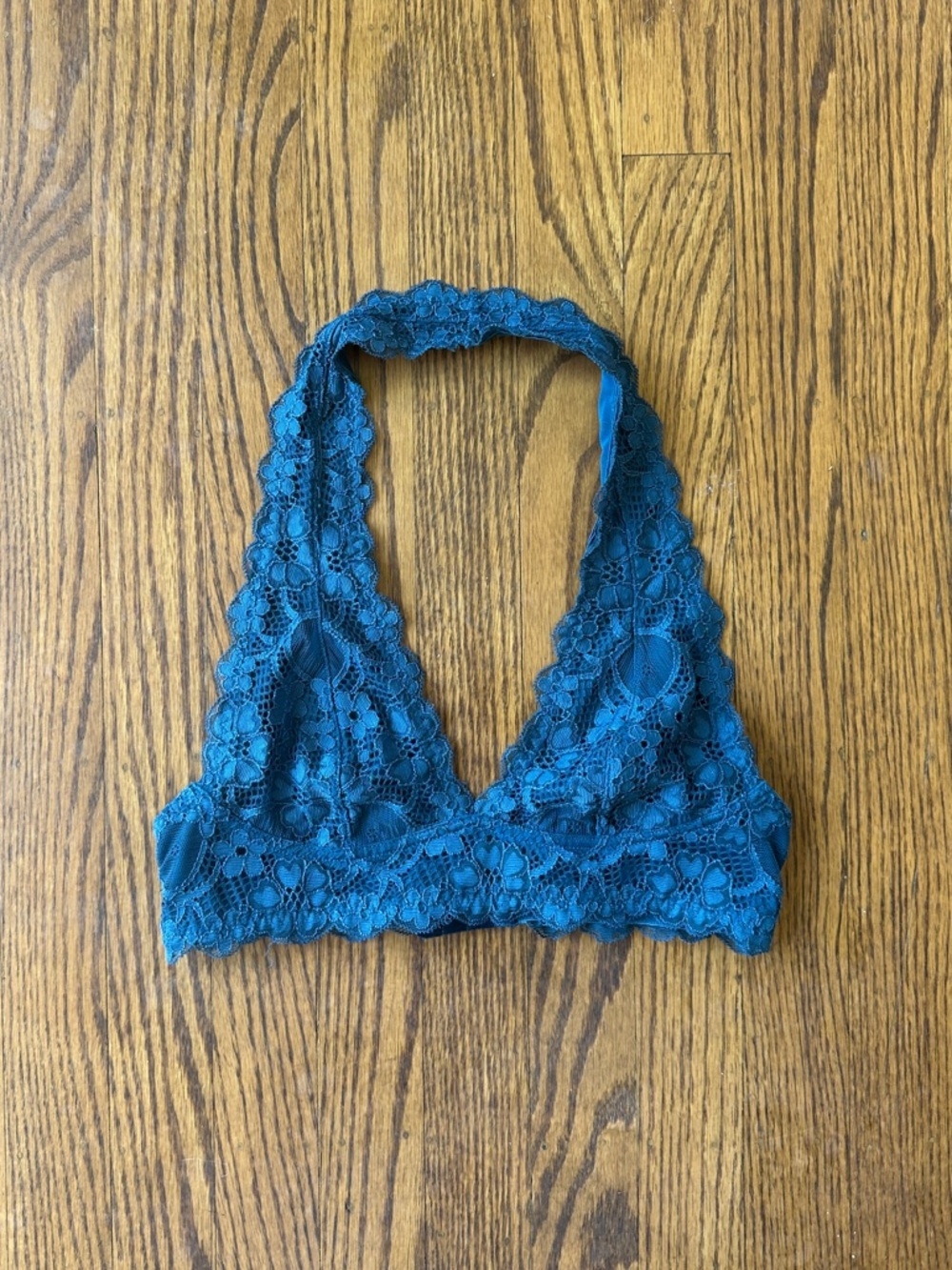 Lace Halter Bralette in Teal